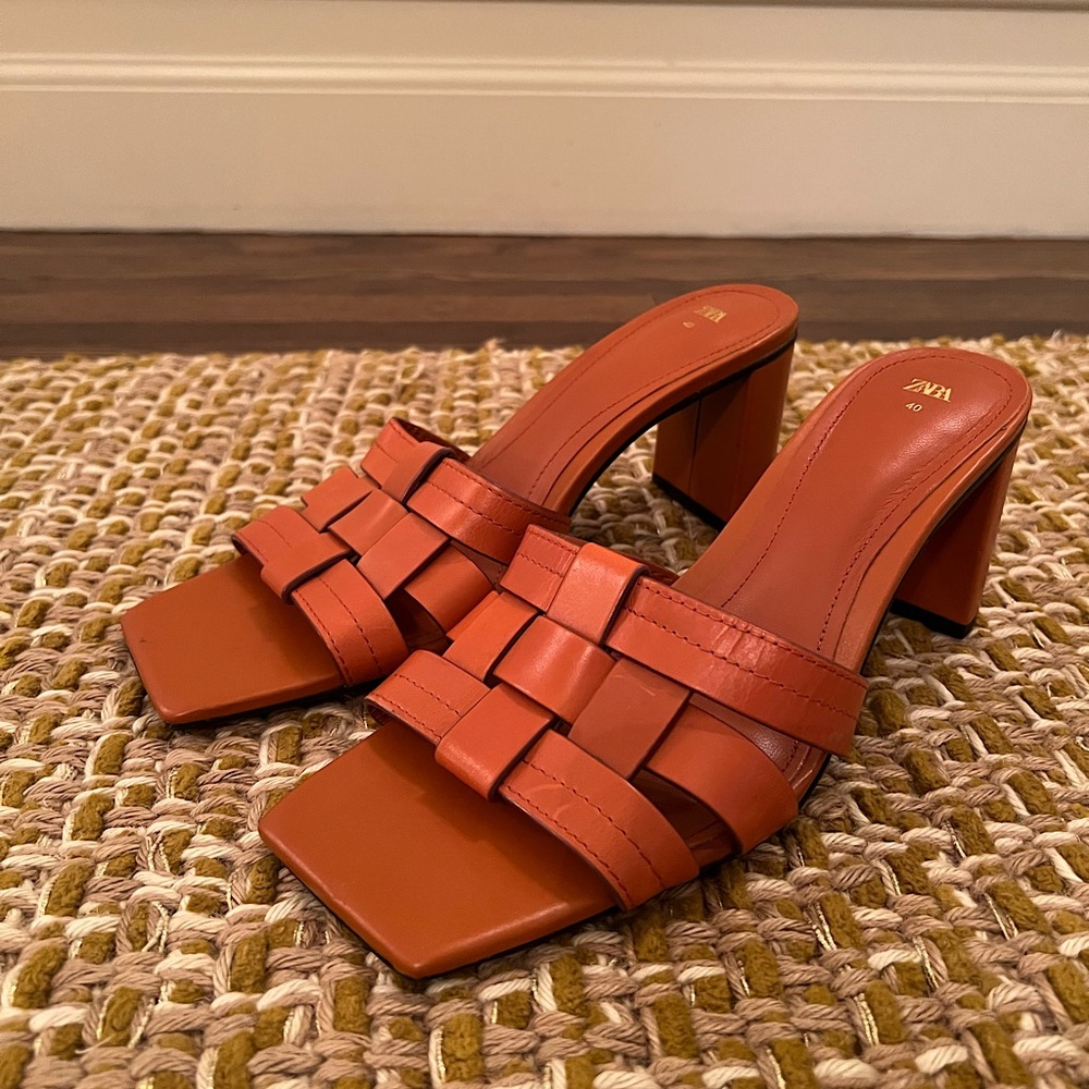 Zara Heeled Leather Sandal